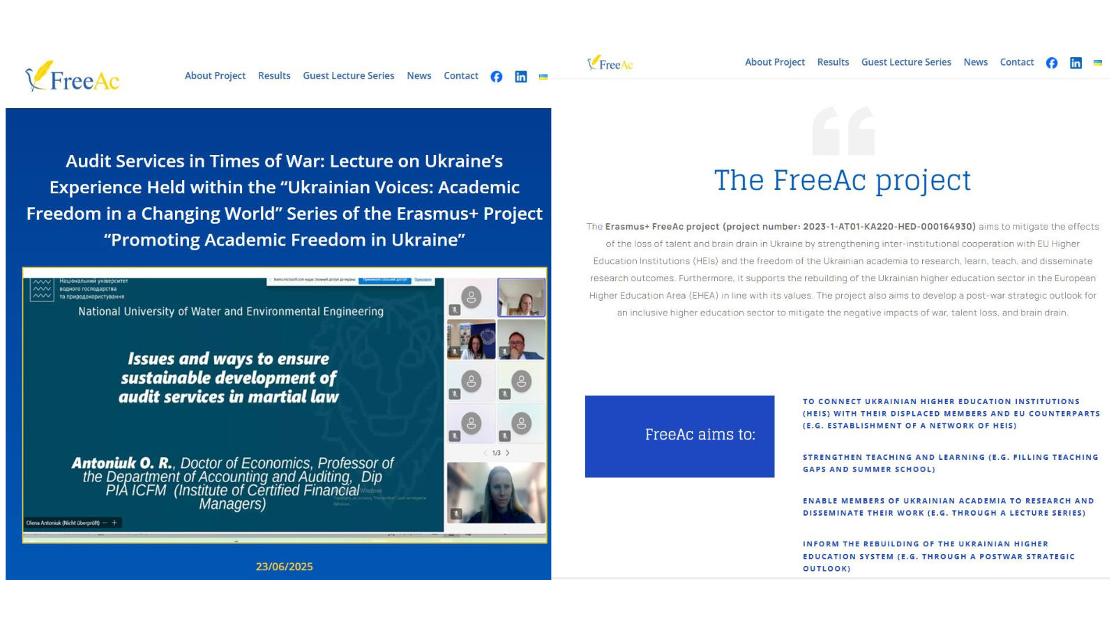Міжнародний проєкт Erasmus+ FreeAc
